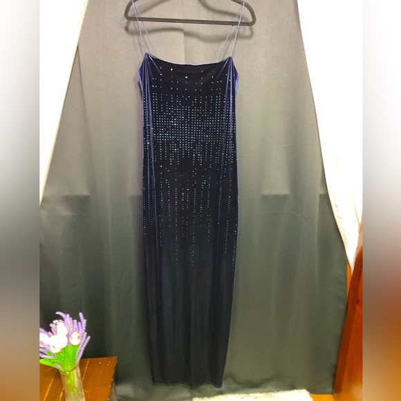 Laundry By Shelli Segal Vintage ( 90’s ) Navy  Gown - Picture 1 of 15